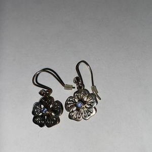 Pandora Blue Flower Earrings